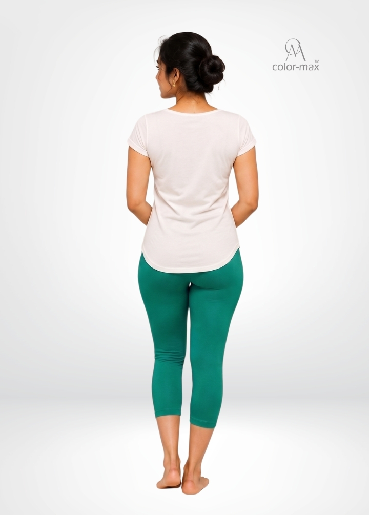 MINT GREEN - Premium Cotton Lycra Capri Leggings - Hover